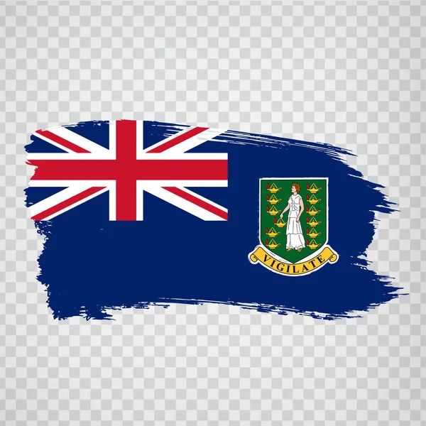 Flag British Virgin Islands  from brush strokes. Flag British Virgin Islands on transparent background for your web site design, app, UI. UK. Stock vector.  EPS10. — Stock Vector