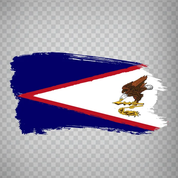 Bandeira de Samoa Americana de pinceladas. Bandeira de Samoa Americana em fundo transparente para o seu web site design, app, UI. Oceânia. EUA. Vetor de estoque. EPS10 . — Vetor de Stock