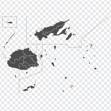 Fiji 'nin boş haritası. İnternet sitesi tasarımı, uygulaması, Ui için şeffaf arka planı olan yüksek kaliteli Fiji Cumhuriyeti haritası. Okyanusya. Bölüm 10.