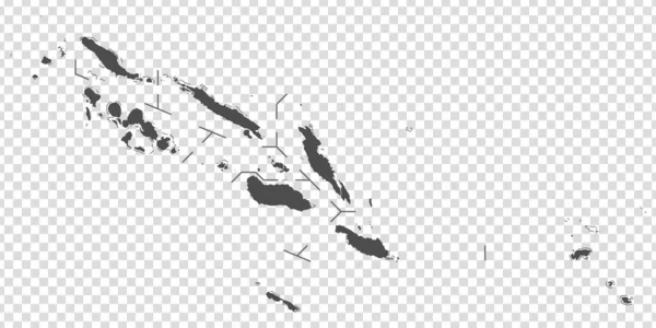 Carte vierge des îles Salomon. Carte de haute qualité Îles Salomon avec des provinces sur fond transparent pour la conception de votre site Web, app, UI. Océanie. PSE10 . — Image vectorielle