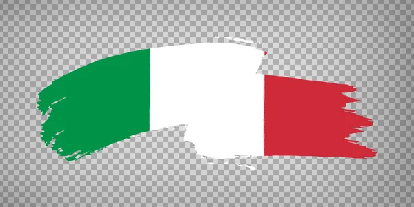 Flag of Italy, brush stroke background.  Waving Flag of Italian Republic on tranparent backrgound for your web site design, app, UI. Europe. EPS10. — 스톡 벡터