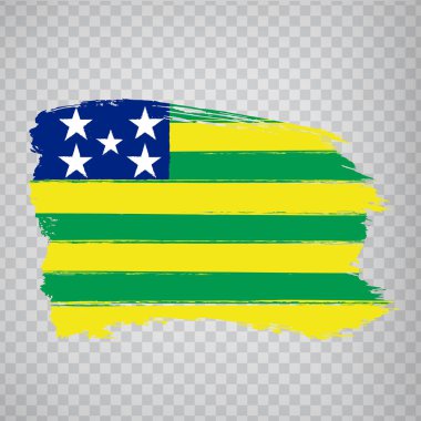 Flag of  Goias from brush strokes. Federal Republic of Brazil. Flag Goias of Brazil on transparent background for your web site design, app, UI. Brazil. EPS10.