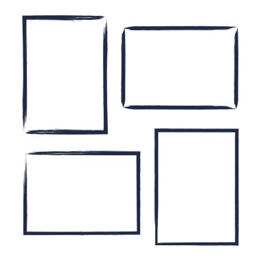 Grunge çerçevelerini ayarla. Fırça darbeleri mesaj kutuları. Grunge tasarım elementleri. Mürekkep sıçramış. Boyalı nesneler. Sunumlar, el ilanları, broşürler için fırça darbesi mürekkep dokusu. Bölüm 10.