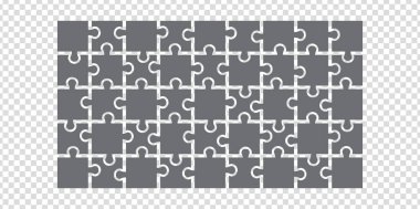 Grili basit ikon bulmacaları. Şeffaf arkaplandaki 45 elementin basit simge bulmacası ya da web sitenizin tasarımı, uygulaması, UI. EPS10.