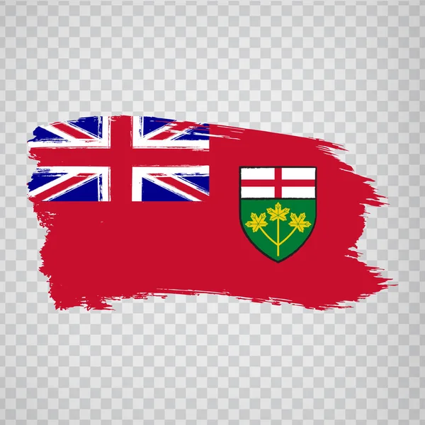 Flagge Von Ontario Pinselstriche Flagontario Province Canada Auf Transparentem Hintergrund — Stockvektor