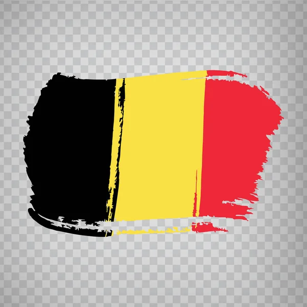 Bandeira Bélgica Pinceladas Bandeira Kingdom Belgium Transparent Background Your Web —  Vetores de Stock