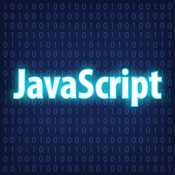 Linguagens Código Máquina Estilo Neon Linguagens Programação Conceito Azul Javascript — Vetor de Stock