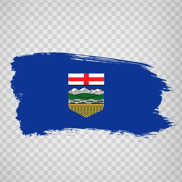 Flagge Von Alberta Pinselstriche Flagalberta Province Canada Auf Transparentem Hintergrund — Stockvektor