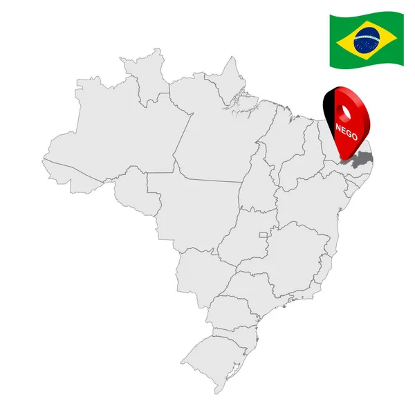 Localisation Paraiba Sur Carte Brésil Paraiba Signe Emplacement Similaire Drapeau — Image vectorielle