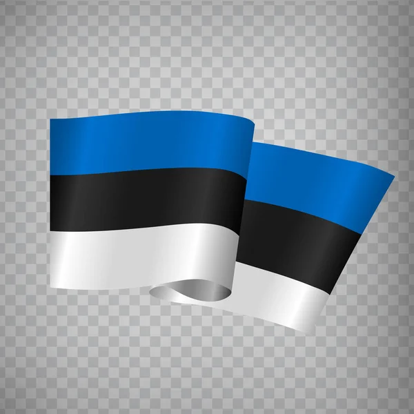 Ρεαλιστική Κυματίζει Σημαία Της Εσθονίας Διαφανές Φόντο Εθνική Σημαία Δημοκρατία — Διανυσματικό Αρχείο