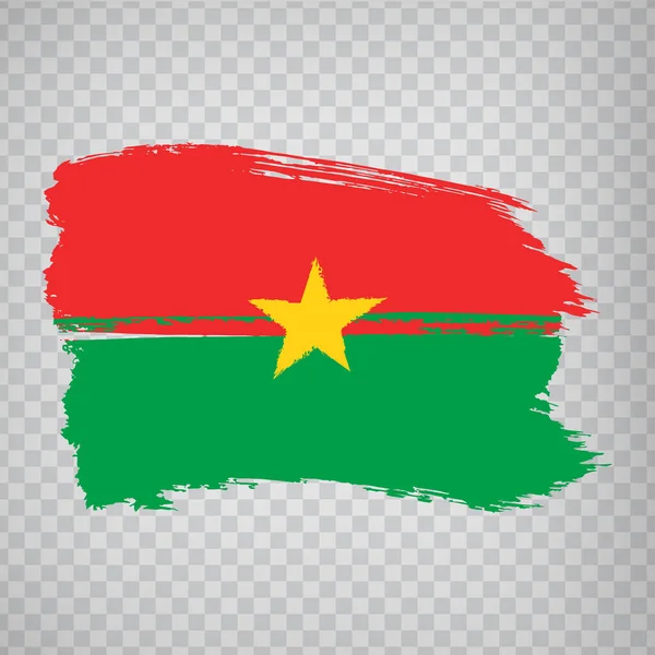 Burkina Fasos Flagga Från Penseldrag Flagga Burkina Faso Transparent Bakgrund — Stock vektor