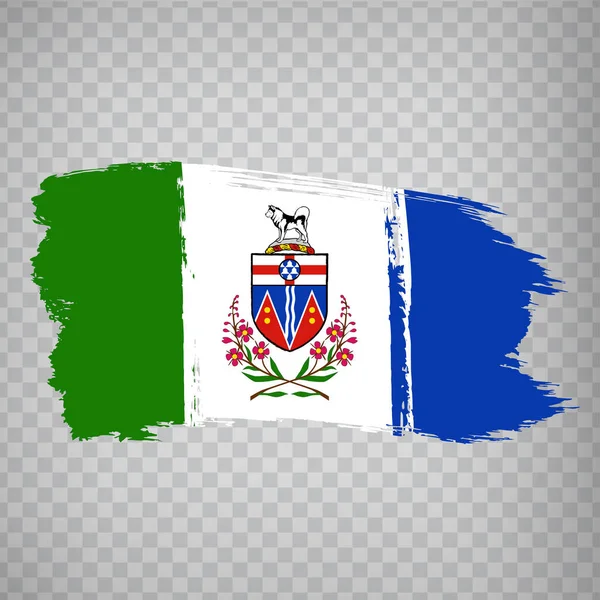 Флаг Мазков Кисти Юкона Флаг Юкон Территории Канады Прозрачном Фоне — стоковый вектор