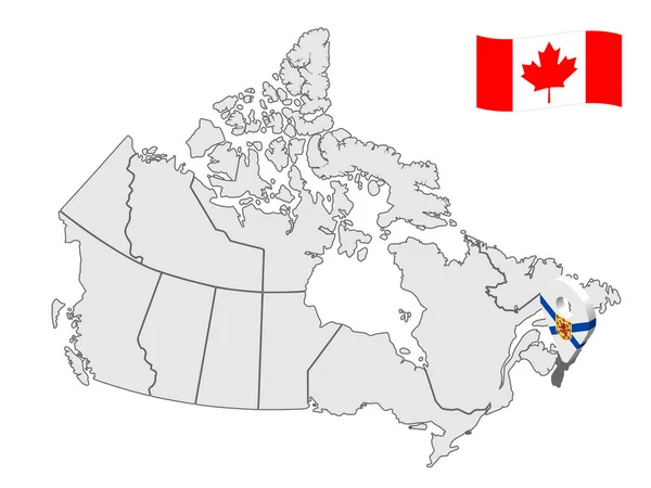 Situation Nouvelle Écosse Sur Carte Canada Panneau Localisation Nouvelle Écosse — Image vectorielle