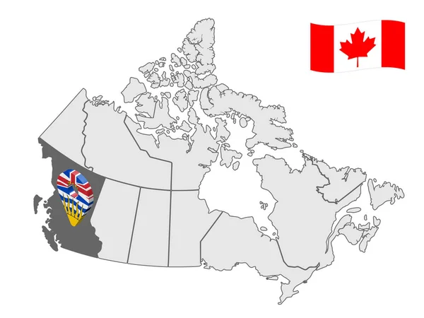 加拿大地图上英国奥卢姆比亚的位置 3D英国奥鲁姆比亚定位标志 英国奥卢姆比亚省的旗帜 加拿大的质量图 种群向量 Eps — 图库矢量图片