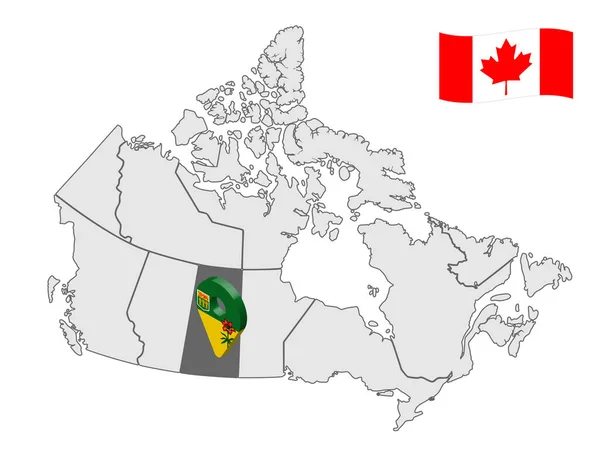 萨斯喀彻温省在加拿大地图上的位置 3D萨斯喀彻温省位置标志 萨斯喀彻温省的旗帜 加拿大的质量图 种群向量 第10部分 — 图库矢量图片