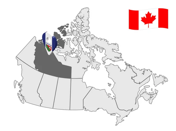 Расположение Северо Западных Территорий Карте Канада Знак Местоположения Northwest Territories — стоковый вектор