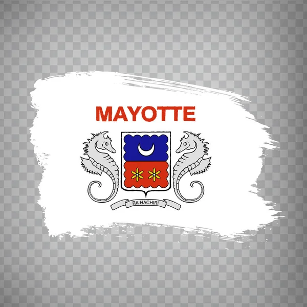 Drapeau Mayotte Coups Pinceau Drapeau Mayotte France Sur Fond Transparent — Image vectorielle