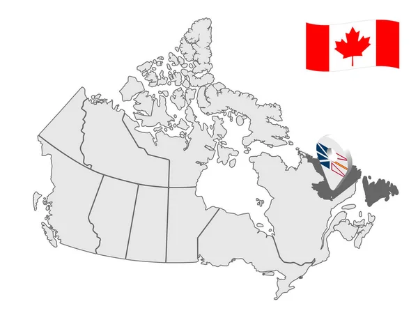 Localisation Terre Neuve Labrador Sur Carte Canada Panneau Localisation Terre — Image vectorielle