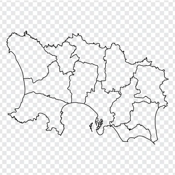 Carte Vierge Jersey Carte Haute Qualité Jersey Avec Les Provinces — Image vectorielle