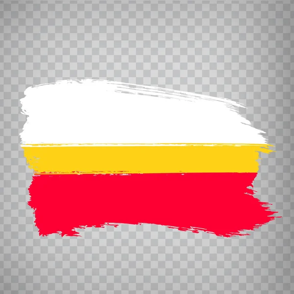 Flaga Małopolski Pociągnięć Pędzla Flaga Województwa Małopolskiego Przejrzystym Tle Projektowania — Wektor stockowy