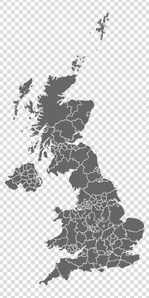 Carta Bianca Della Gran Bretagna Mappa Delle Province Della Gran — Vettoriale Stock