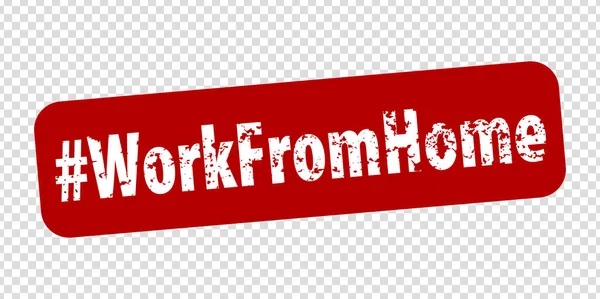 Hashtag Work Home Rule Red Square Rubber Stamp Work Home — стоковий вектор