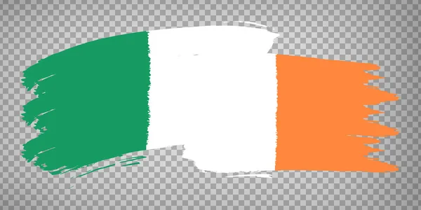 Flaga Irlandii Tło Pociągnięcia Pędzla Waving Flag Republic Ireland Transparent — Wektor stockowy