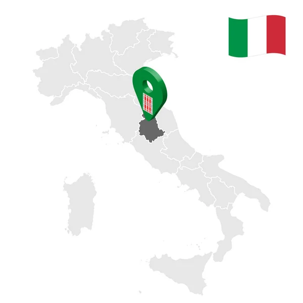 Región Umbría Mapa Italia Umbría Signo Ubicación Mapa Calidad Con — Vector de stock