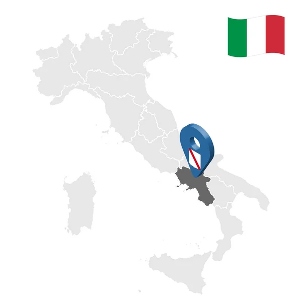 Ubicación Región Campaña Mapa Italia Señal Ubicación Campaña Mapa Calidad — Vector de stock