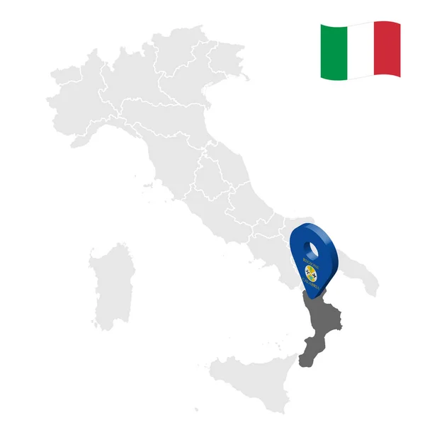 Localizzazione Calabria Sulla Mappa Italia Indicativo Posizione Calabria Mappa Qualità — Vettoriale Stock