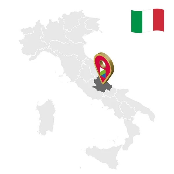 Ubicación Región Abruzzi Mapa Italia Signo Ubicación Abruzzi Mapa Calidad — Vector de stock