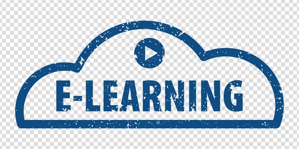 Learning Diseño Logo Creativo Simbólico Sello Goma Azul Learning Sobre — Archivo Imágenes Vectoriales