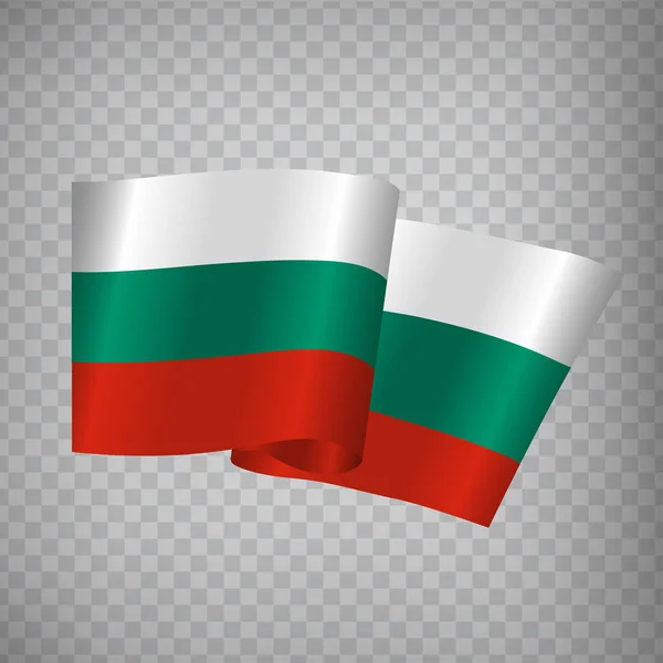 Realistické Mávání Vlajkou Bulharska Průhledném Pozadí National Flag Republic Bulgaria — Stockový vektor