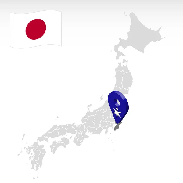 Lokalizacja Prefektury Chiba Mapie Japonia Znak Lokalizacji Chiba Mapa Jakości — Wektor stockowy