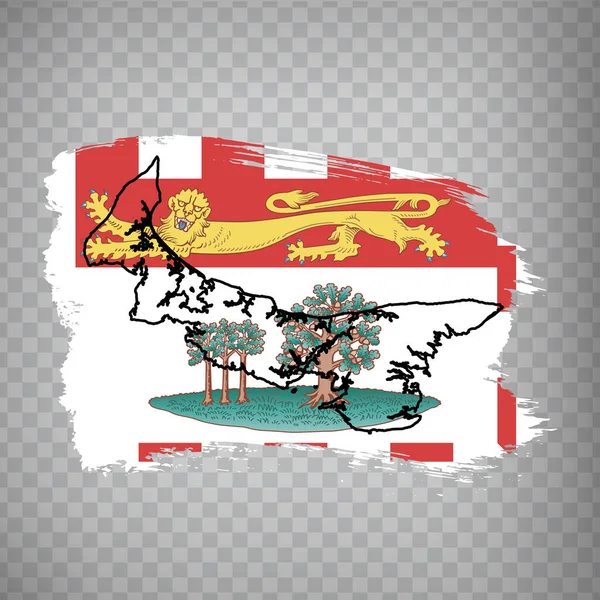 Флаг Острова Принца Эдуарда Мазков Кистью Остров Принца Эдуарда Канаде — стоковый вектор