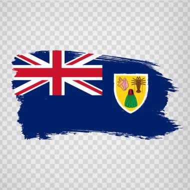Fırça darbelerinden bayrak Turks ve Caicos Adaları. İnternet sitenizin tasarımı, logosu, uygulaması ve UI için şeffaf arkaplan üzerinde Bayrak Turks ve Caicos Adaları. İngiltere. Hisse senedi. EPS10.