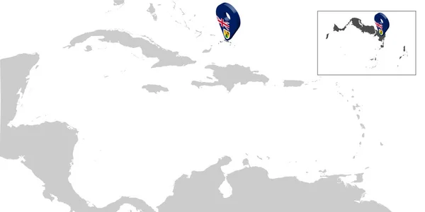 Carte Localisation Îles Turques Caïques Sur Carte Amérique Centrale Turks — Image vectorielle