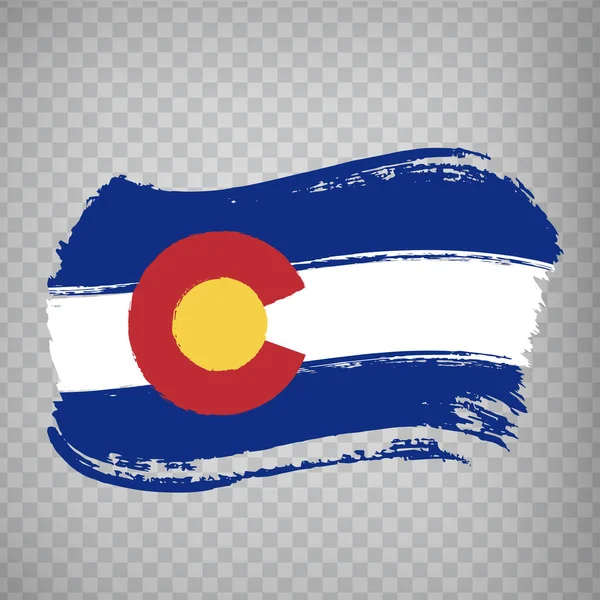 Bandeira Colorado Pinceladas Estados Unidos América Bandeira Colorado Fundo Transparente — Vetor de Stock