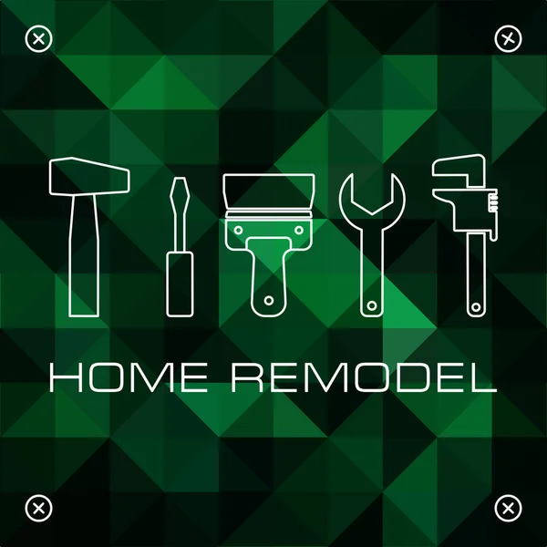 Remodelando Casa Renovación Del Hogar Concepto Tecnología Herramientas Reparación Fondo — Vector de stock