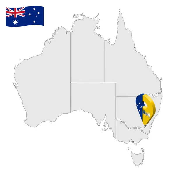 Plats För Australian Capital Territory Kartan Australien Australian Capital Territory — Stock vektor