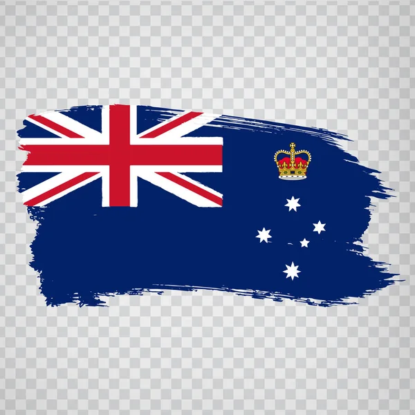 Viktória Ecsetvonások Zászlaja Flagstate Victoria Átlátható Háttérrel Weboldal Design Logó — Stock Vector