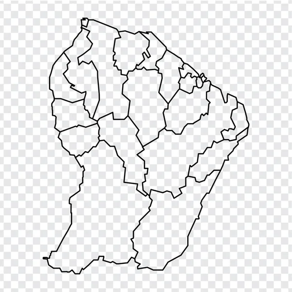 Blanco Kaart Frans Guyana Hoogwaardige Kaart Frans Guyana Met Provincies — Stockvector