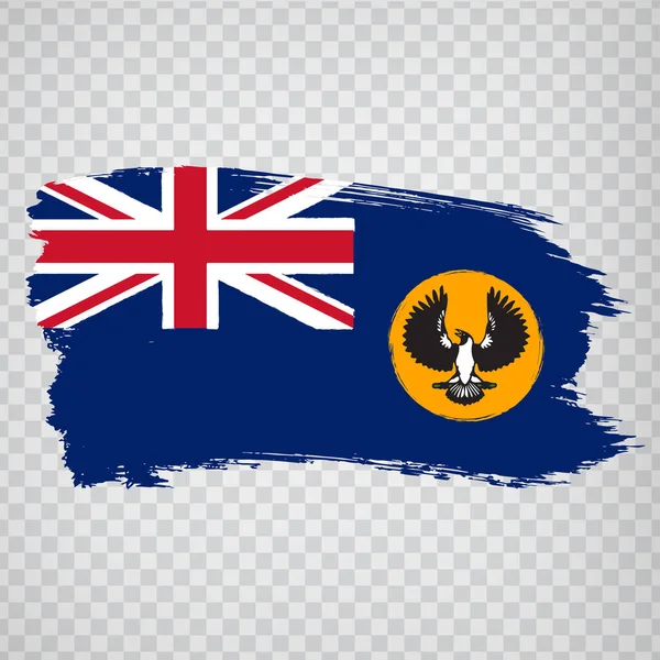 Zászló Dél Ausztrália Ecset Stroke Flagstate South Australia Átlátszó Háttérrel — Stock Vector