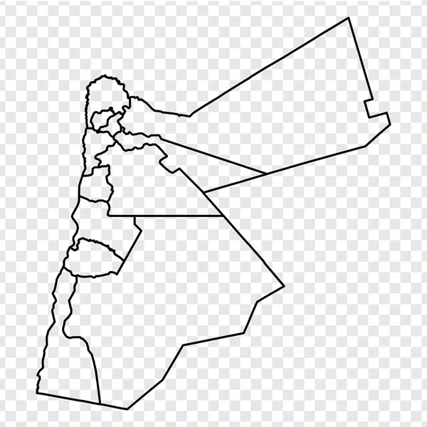 Blank Map Jordan High Quality Map Jordan Transparent Background Map — Stock Vector