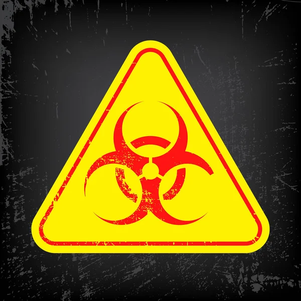 Bacteriological Hazard Red Sign Yellow Triangle Bio Toxic Rubber Sign — Stock Vector