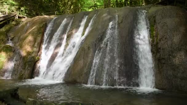 Beautiful waterfall in the mountains — Stock Video