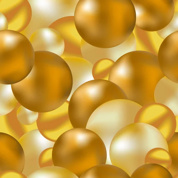 Boules dorées fond sans couture — Image vectorielle