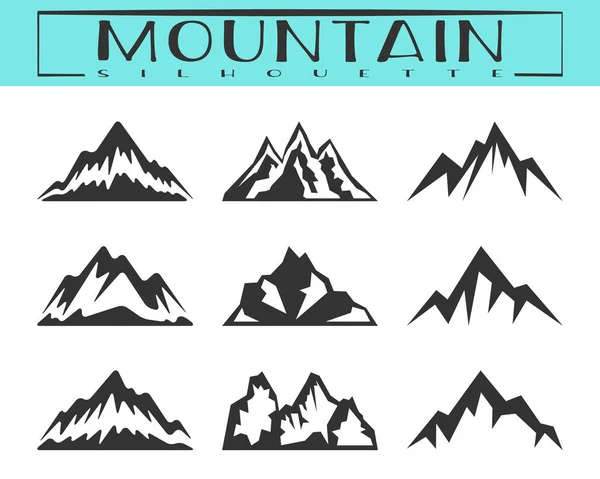 Set silhouette di montagna — Vettoriale Stock