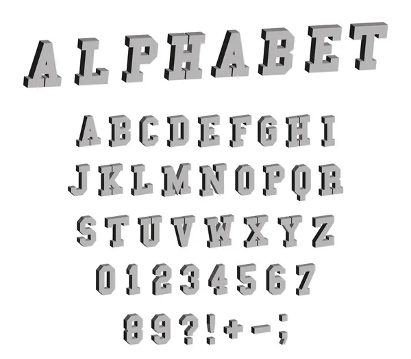 Izometrické písmo abeceda — Stockový vektor
