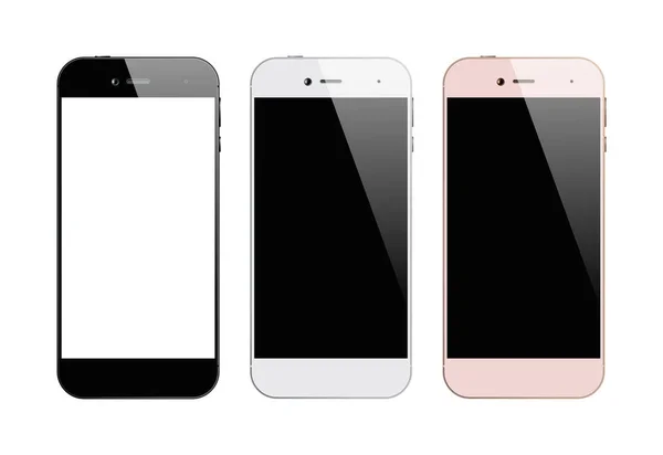 Smartphones tres colores — Archivo Imágenes Vectoriales